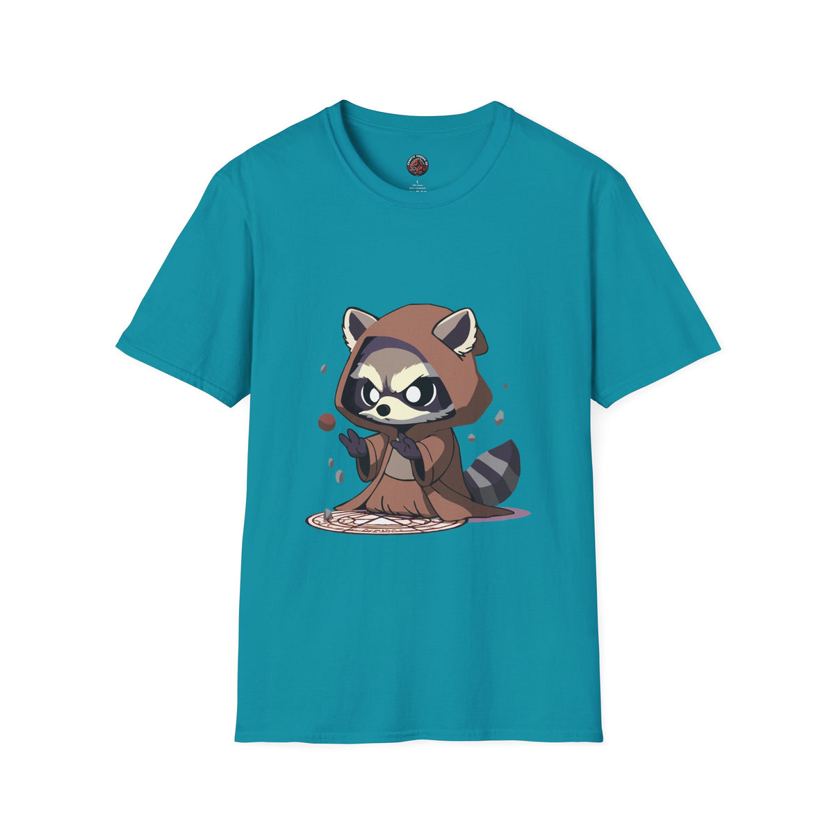Cute Raccoon Space Wizard Unisex Softstyle T-Shirt - Perfect for Animal and Star Wars Fans