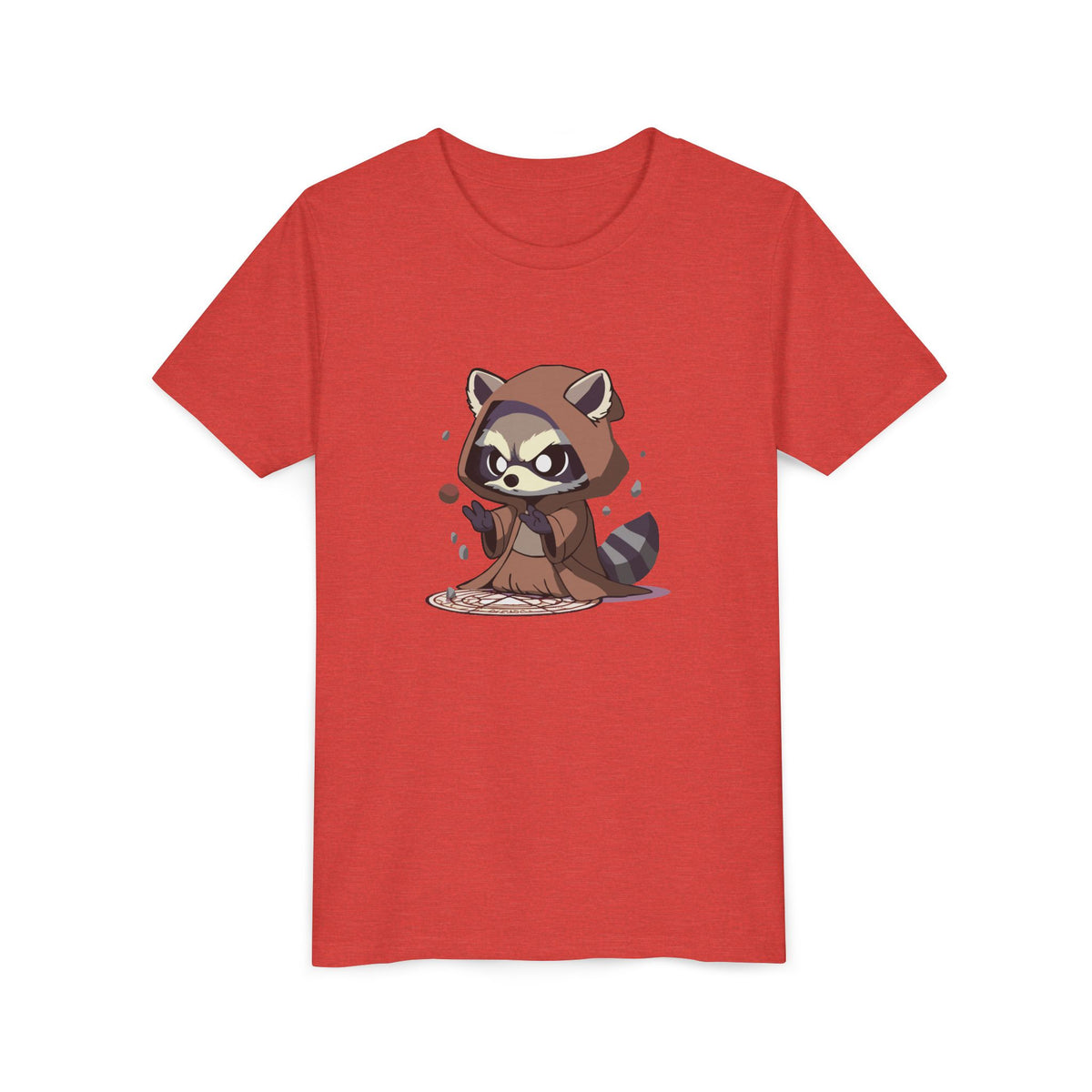 Raccoon Hoodie Youth Short Sleeve Tee - Perfect for Playtime and Parties