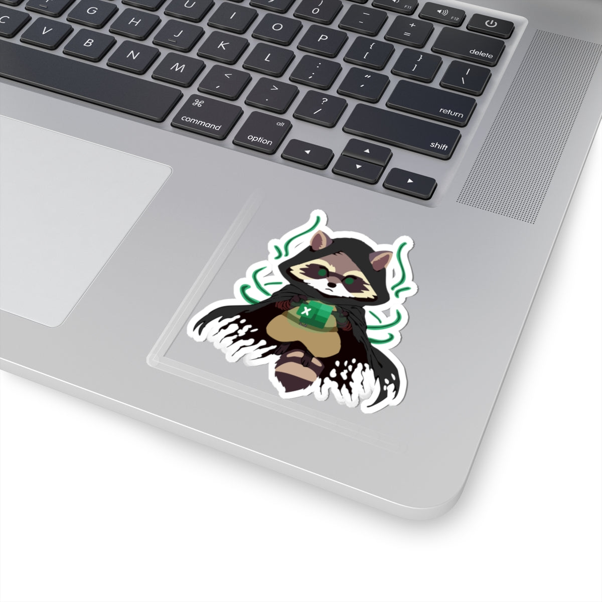 Playful Racoon Kiss-Cut Stickers, Cute Animal Vinyl Decals, Laptop Stickers, Fun Gifts for Kids, Raccoon Lover Decor