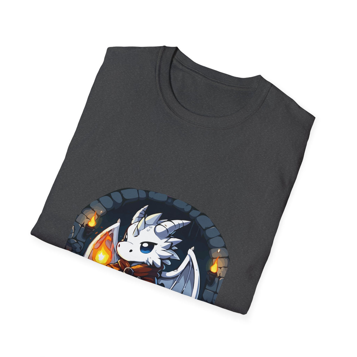 Fantasy Dragon Wizard Unisex Softstyle T-Shirt - Perfect for Gamers and Fantasy Lovers