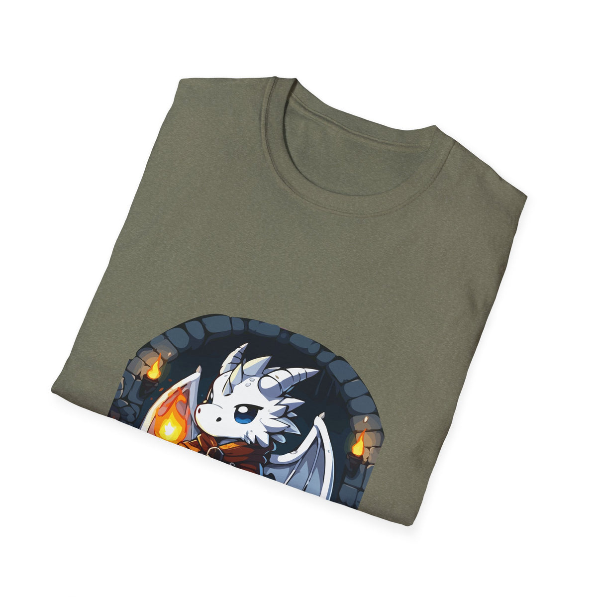 Fantasy Dragon Wizard Unisex Softstyle T-Shirt - Perfect for Gamers and Fantasy Lovers