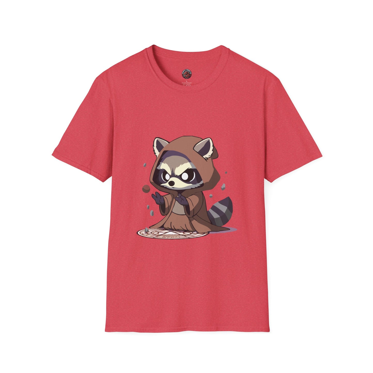 Cute Raccoon Space Wizard Unisex Softstyle T-Shirt - Perfect for Animal and Star Wars Fans