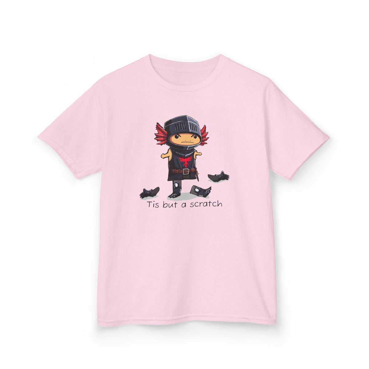 Axolotl Kids Heavy Cotton™ Tee with Quirky Character Design, black knight