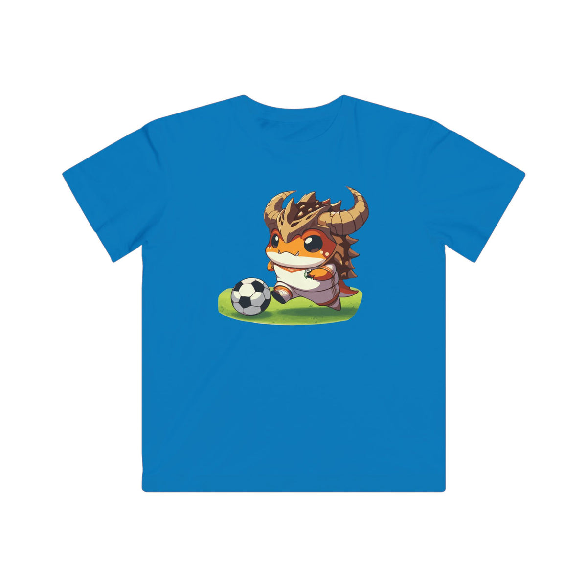 Personalized Kids Soccer T-Shirt with Cute Horned Toad Design