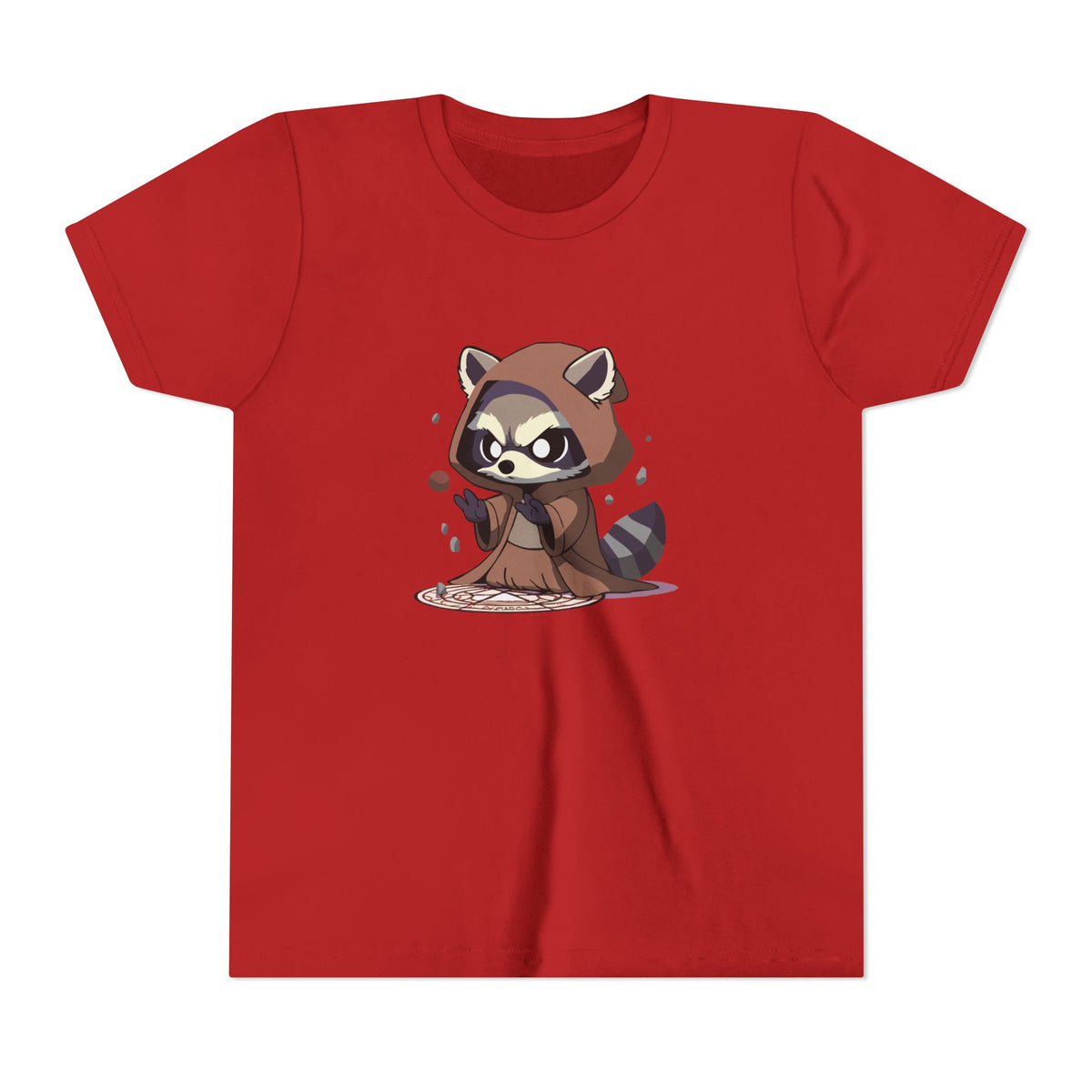 Raccoon Hoodie Youth Short Sleeve Tee - Perfect for Playtime and Parties
