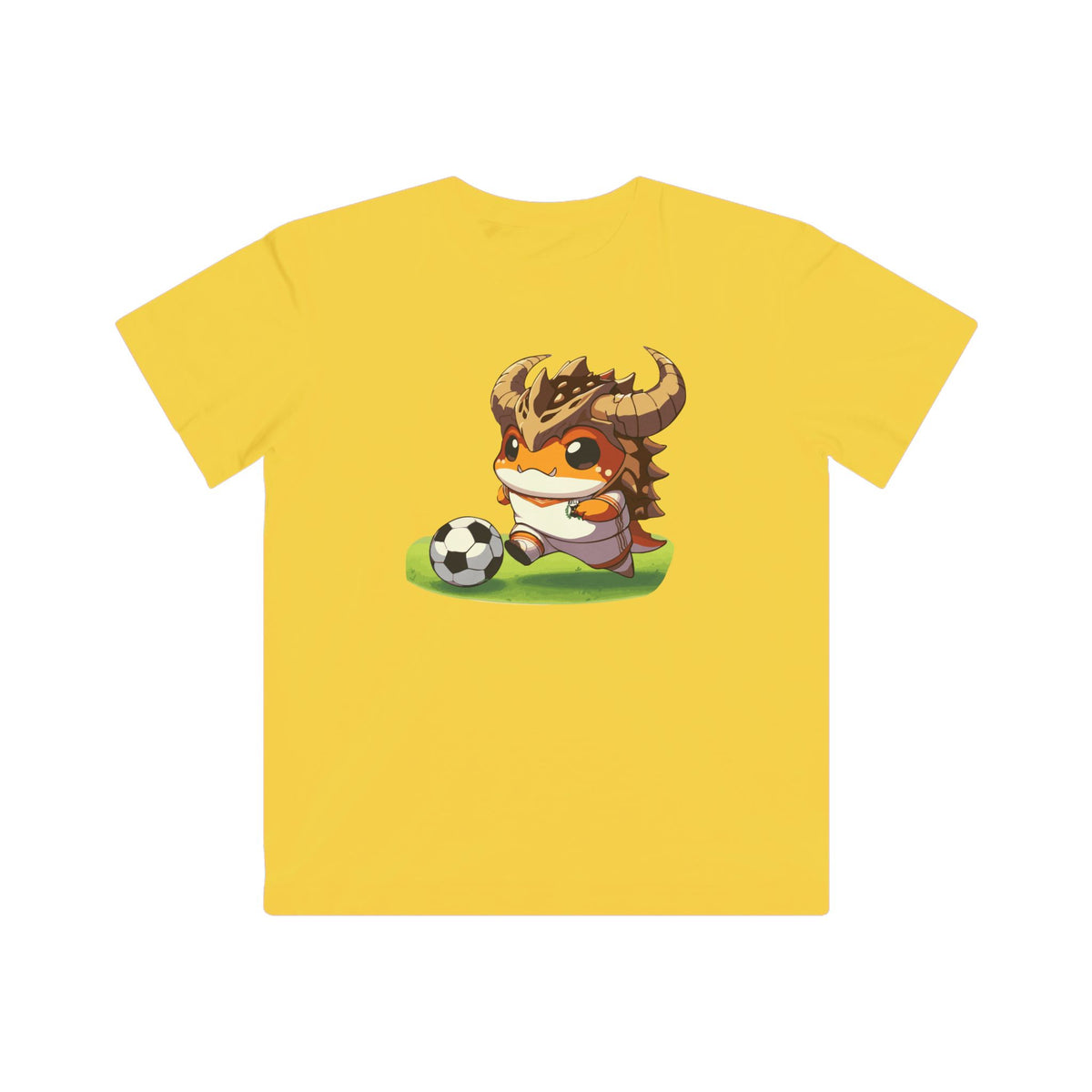Personalized Kids Soccer T-Shirt with Cute Horned Toad Design