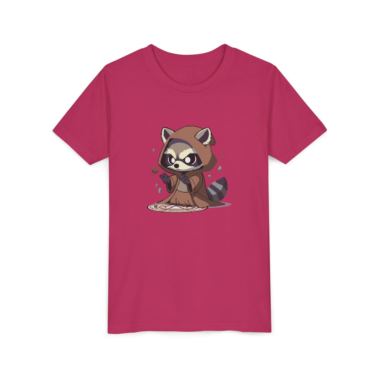 Raccoon Hoodie Youth Short Sleeve Tee - Perfect for Playtime and Parties