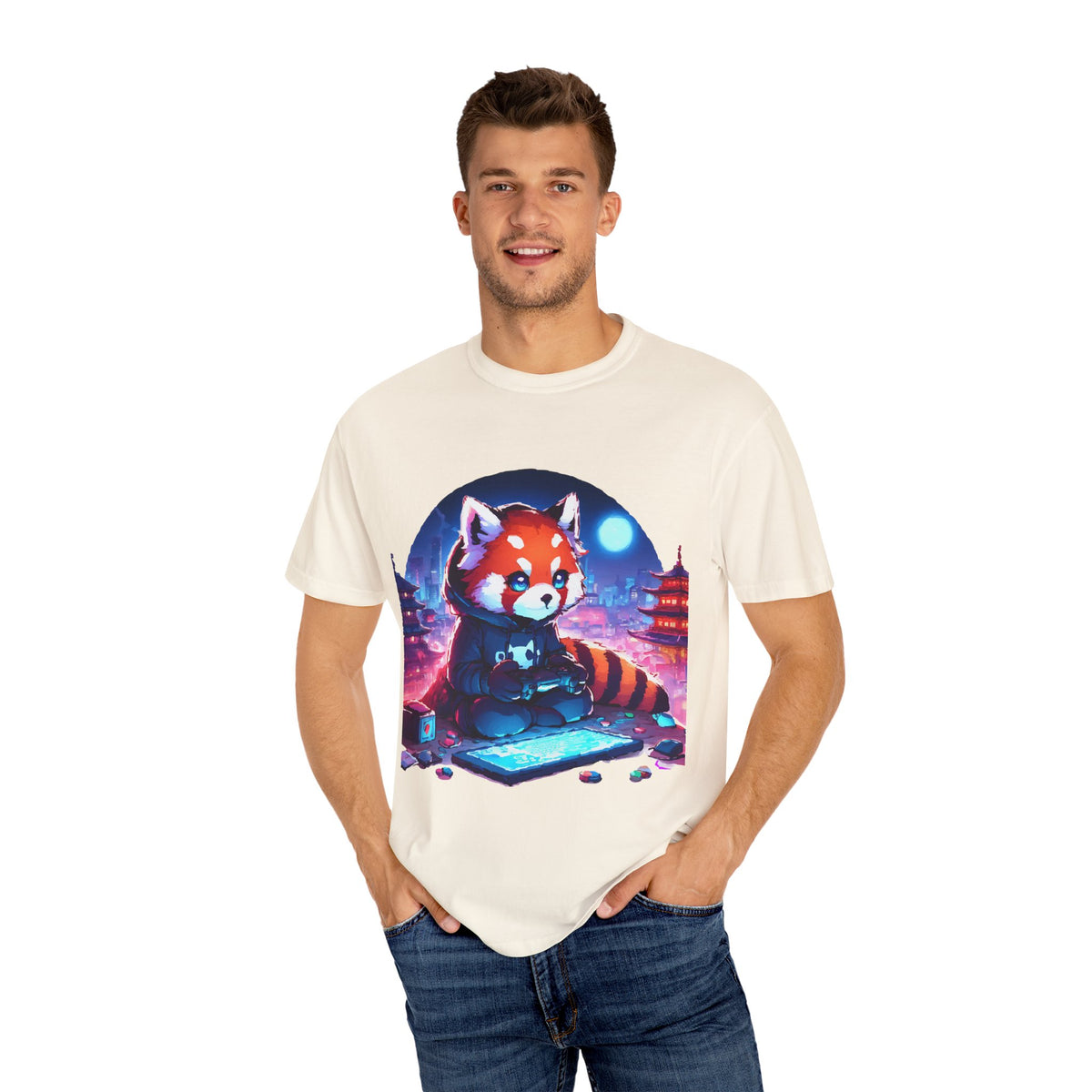 Red Panda Gamer T-Shirt - Cute & Funny Gaming Apparel