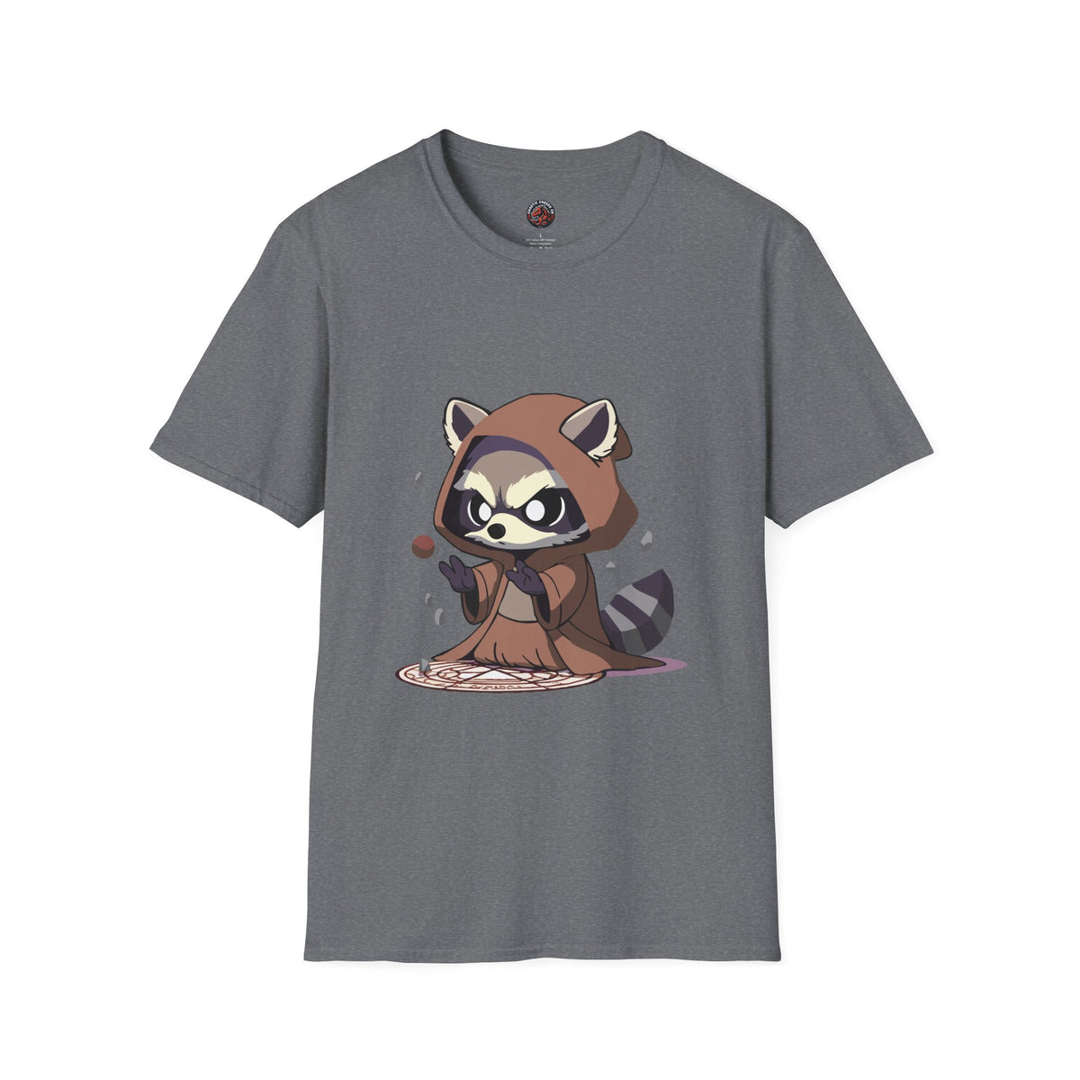 Cute Raccoon Space Wizard Unisex Softstyle T-Shirt - Perfect for Animal and Star Wars Fans