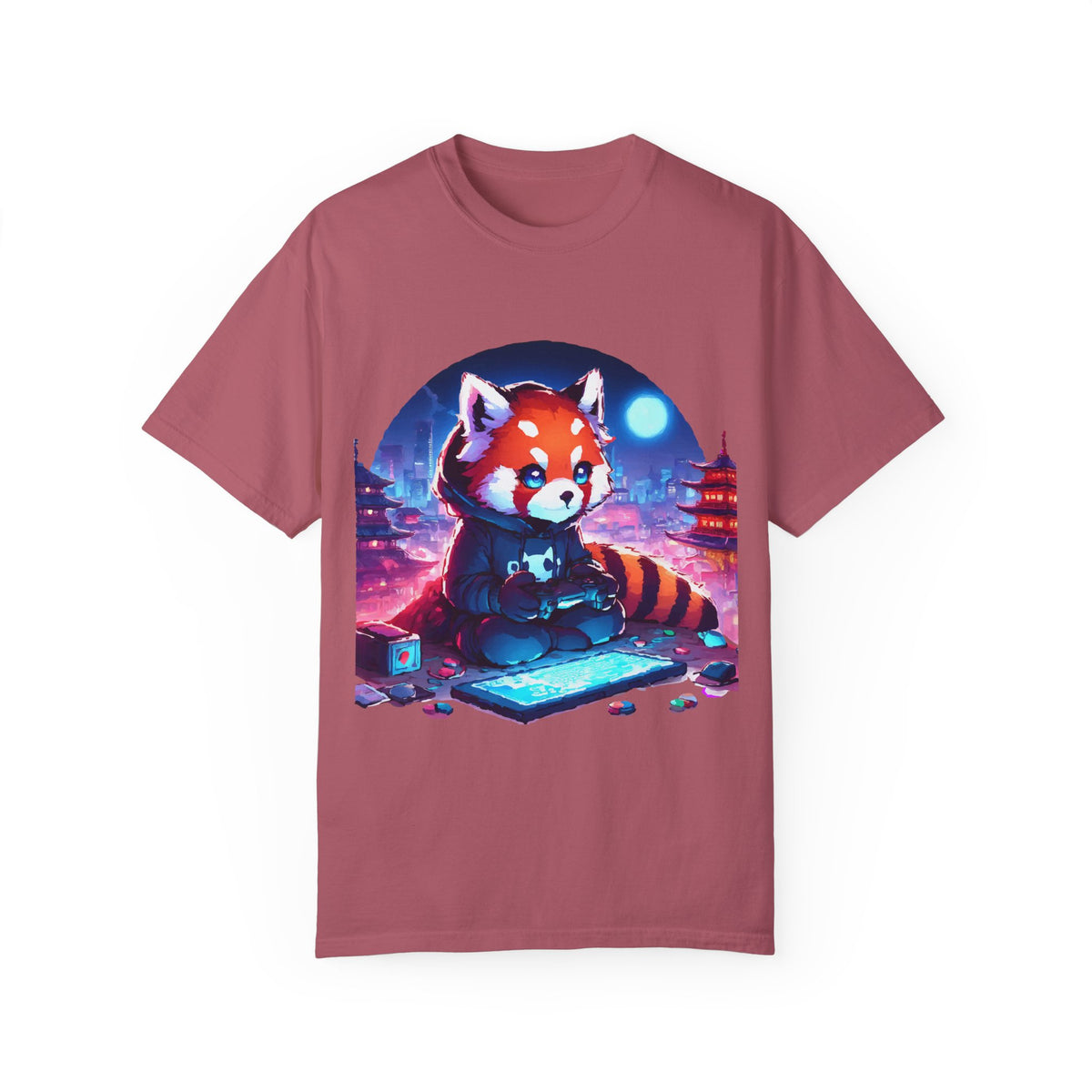 Red Panda Gamer T-Shirt - Cute & Funny Gaming Apparel
