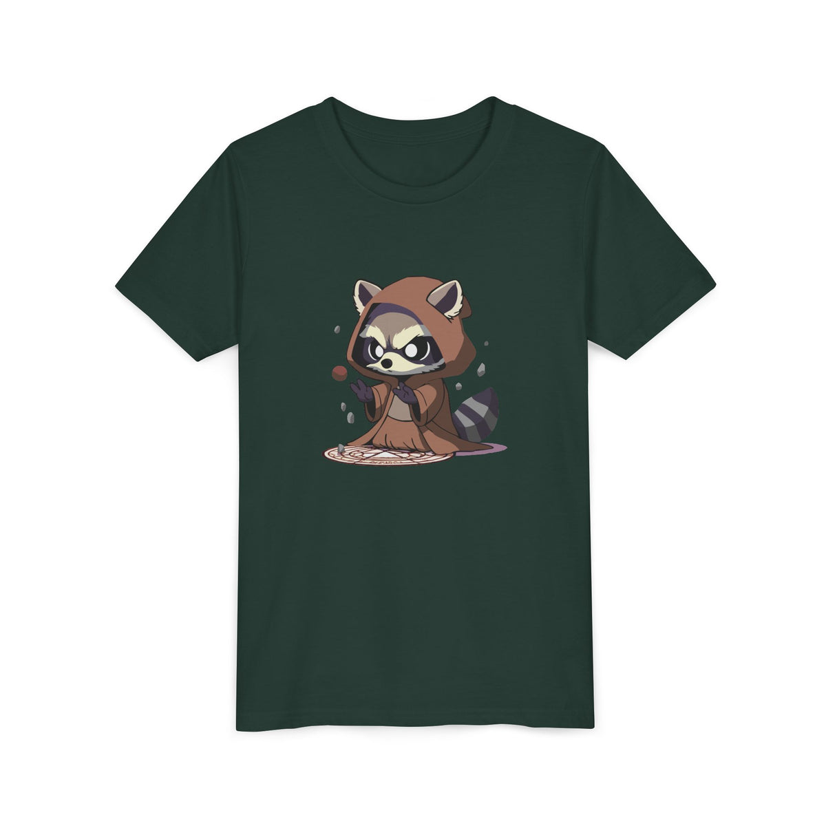 Raccoon Hoodie Youth Short Sleeve Tee - Perfect for Playtime and Parties