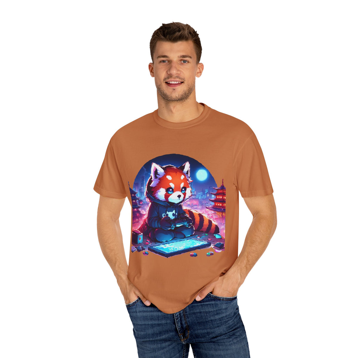 Red Panda Gamer T-Shirt - Cute & Funny Gaming Apparel
