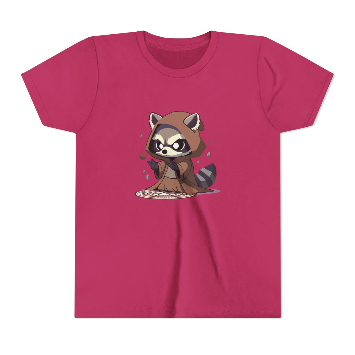 Raccoon Hoodie Youth Short Sleeve Tee - Perfect for Playtime and Parties