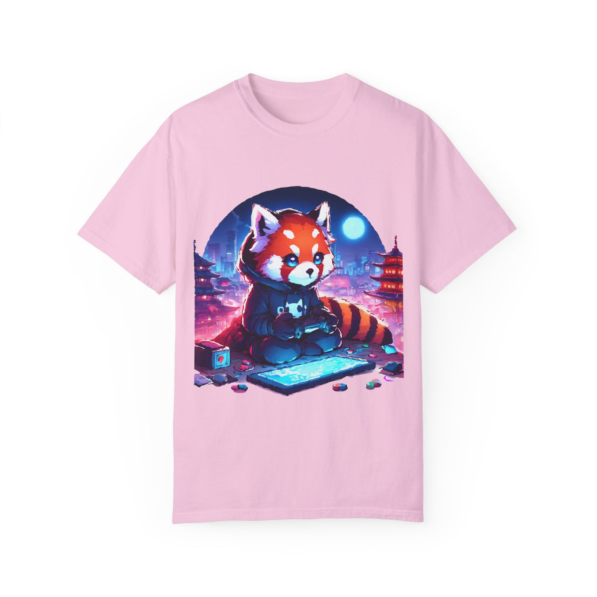 Red Panda Gamer T-Shirt - Cute & Funny Gaming Apparel