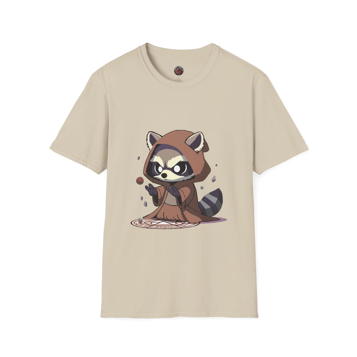Cute Raccoon Space Wizard Unisex Softstyle T-Shirt - Perfect for Animal and Star Wars Fans