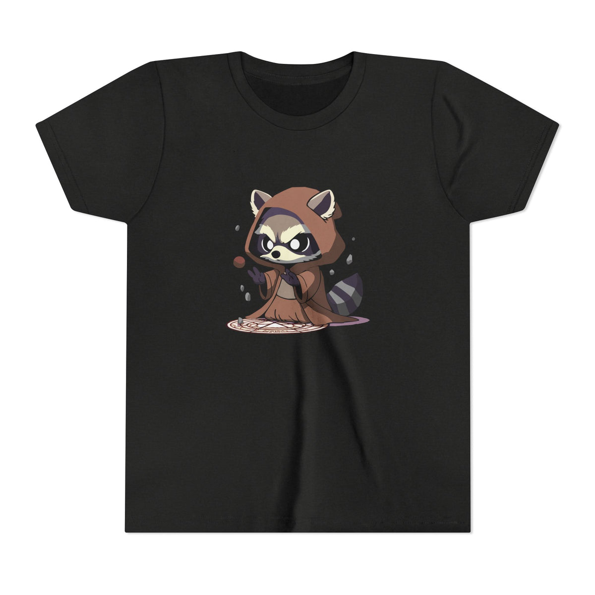 Raccoon Hoodie Youth Short Sleeve Tee - Perfect for Playtime and Parties