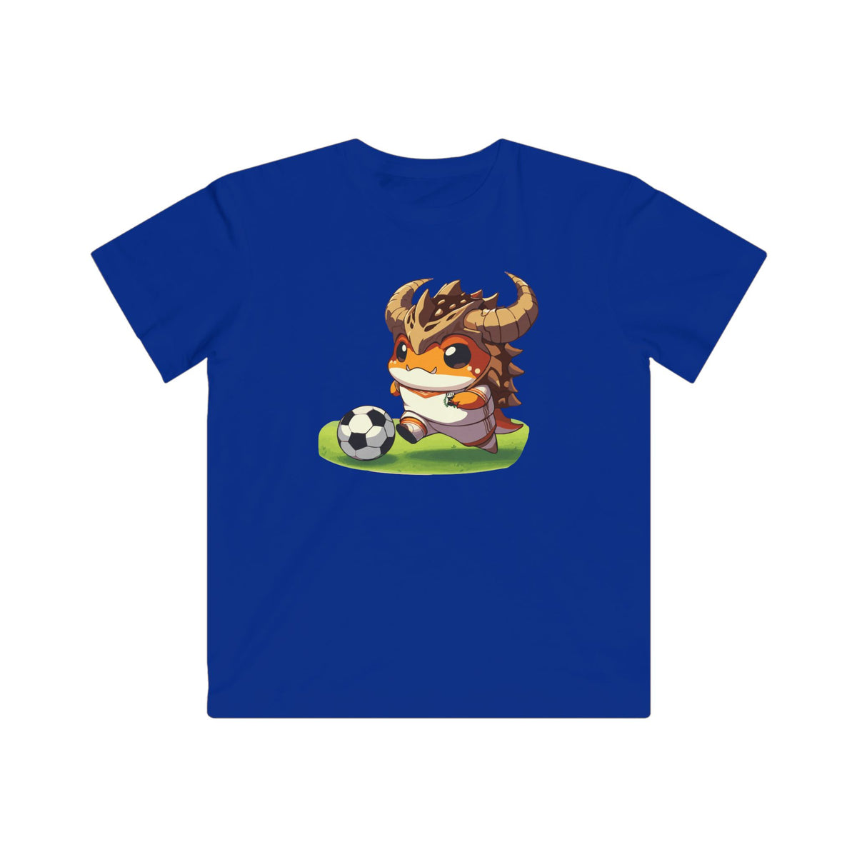 Personalized Kids Soccer T-Shirt with Cute Horned Toad Design