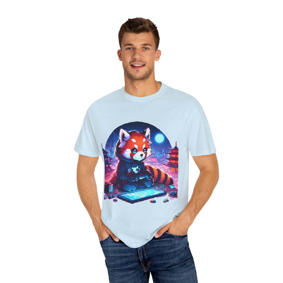 Red Panda Gamer T-Shirt - Cute & Funny Gaming Apparel