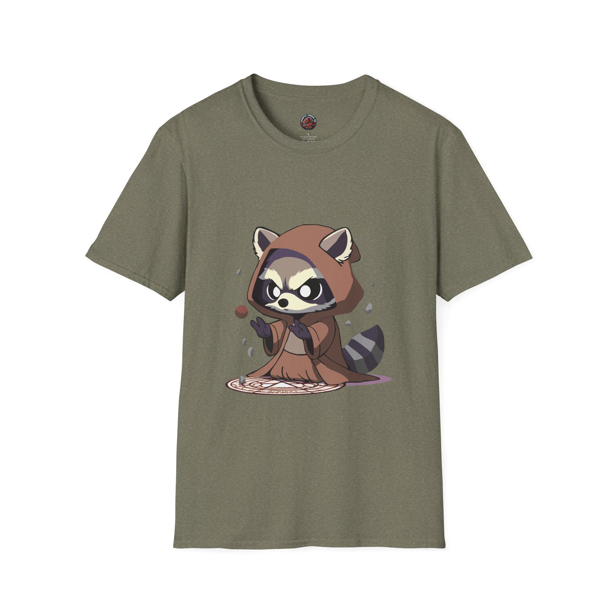 Cute Raccoon Space Wizard Unisex Softstyle T-Shirt - Perfect for Animal and Star Wars Fans