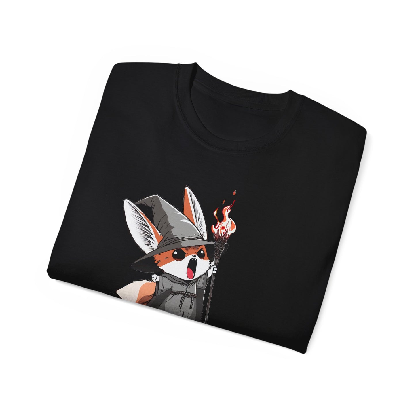 Whimsical Fox Wizard Tee: Cozy Gift for Animal Lovers, Cute T-shirt for Kids and Adults, Fantasy Merch, Gift for Halloween