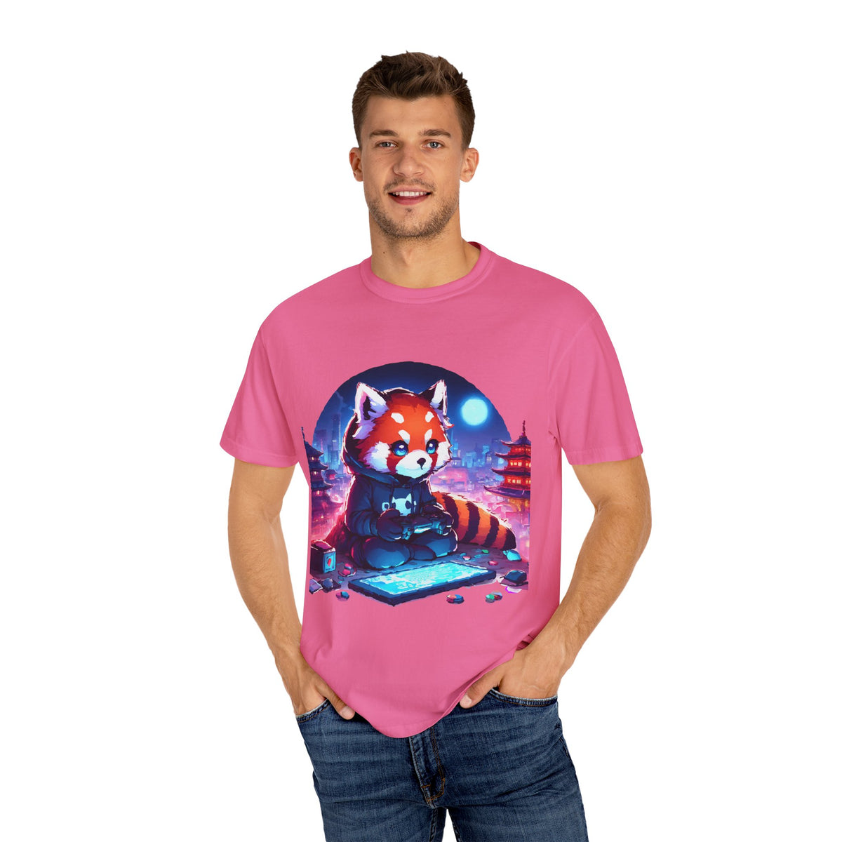 Red Panda Gamer T-Shirt - Cute & Funny Gaming Apparel