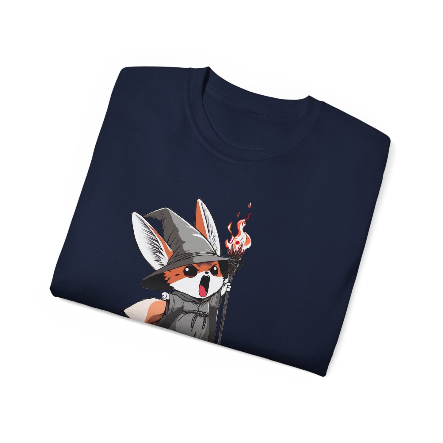 Whimsical Fox Wizard Tee: Cozy Gift for Animal Lovers, Cute T-shirt for Kids and Adults, Fantasy Merch, Gift for Halloween