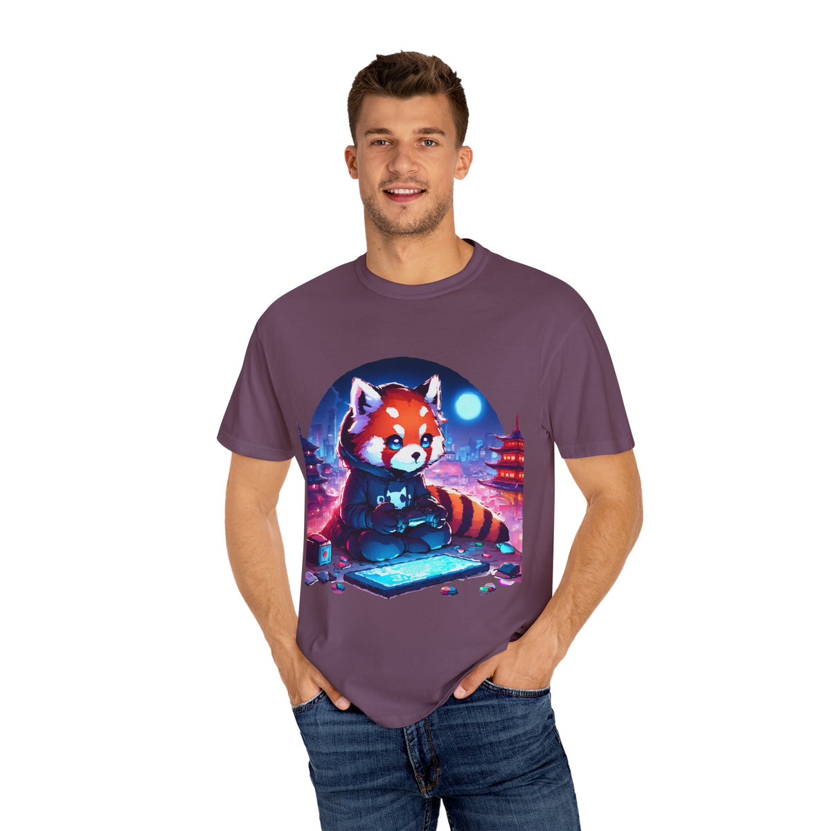 Red Panda Gamer T-Shirt - Cute & Funny Gaming Apparel