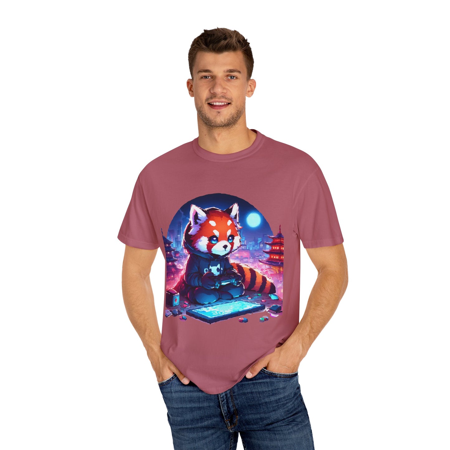 Red Panda Gamer T-Shirt - Cute & Funny Gaming Apparel