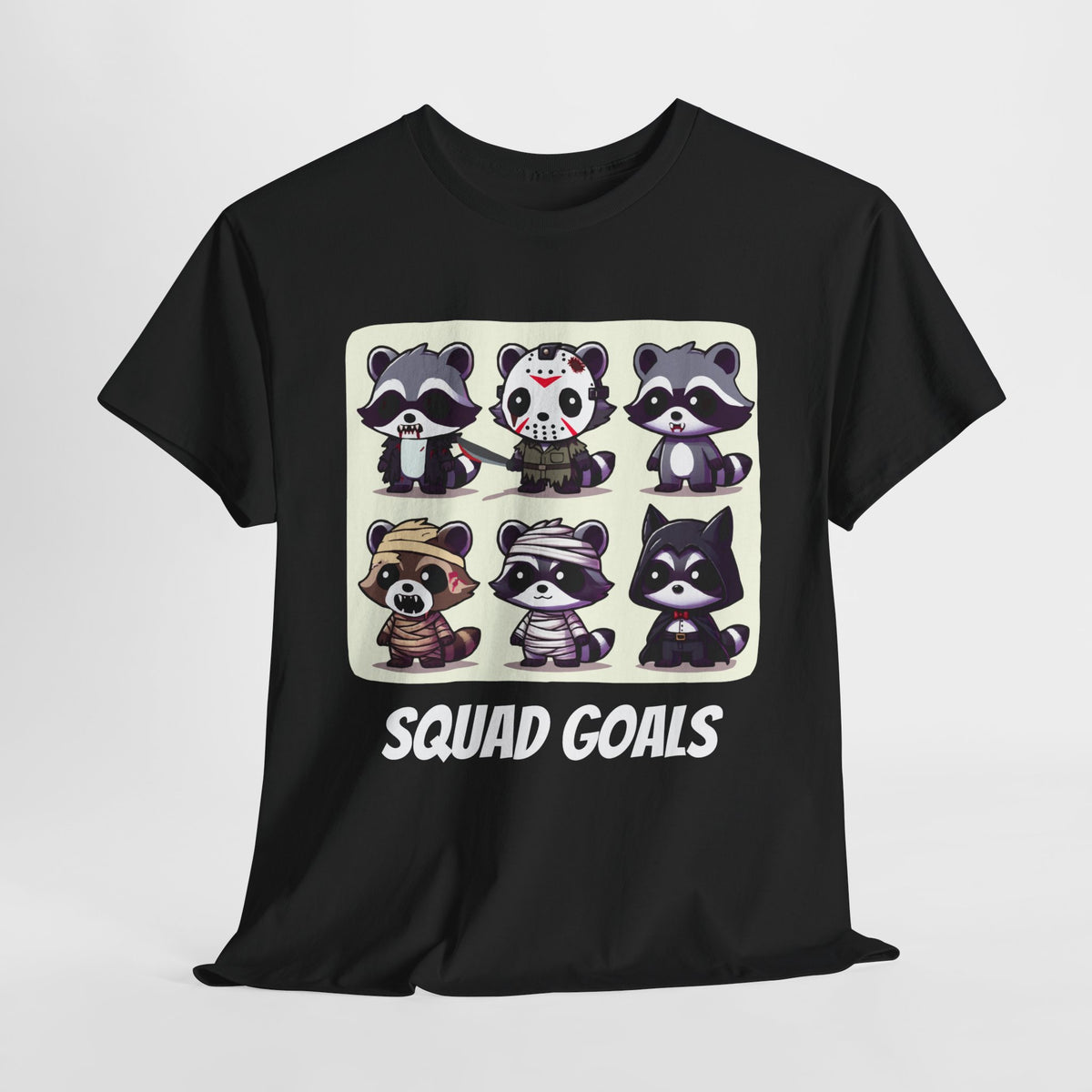 Halloween Raccoon Squad Goals T-Shirt - Cute, Spooky, Fun