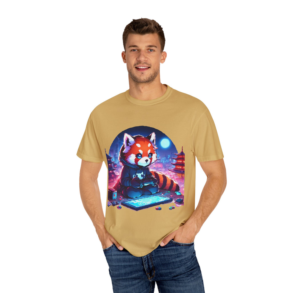 Red Panda Gamer T-Shirt - Cute & Funny Gaming Apparel