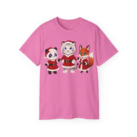 Cute Christmas Animals Tee — Santa Panda, Tiger & Fox Holiday T-Shirt