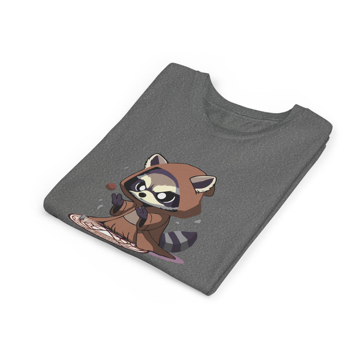 Raccoon Hoodie Youth Short Sleeve Tee - Perfect for Playtime and Parties