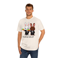 Ezekiel 25:17 Bunny Tee, Unisex Graphic Tee, Funny T-Shirt, Cute Animal Shirt, Gift for Friends, Easter Apparel