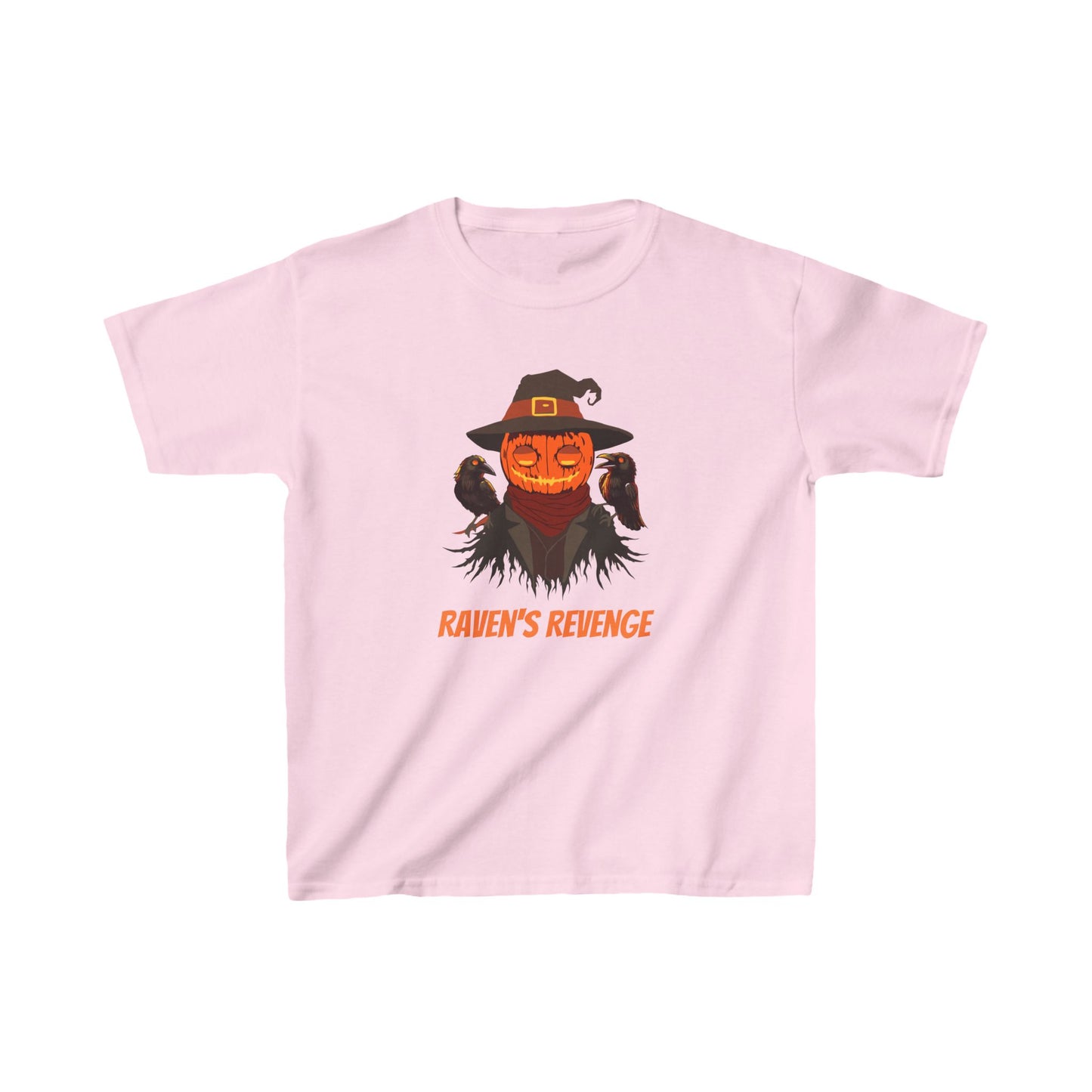 Spooky Cute: Jack-o'-lantern and Crow T-Shirt for Kids