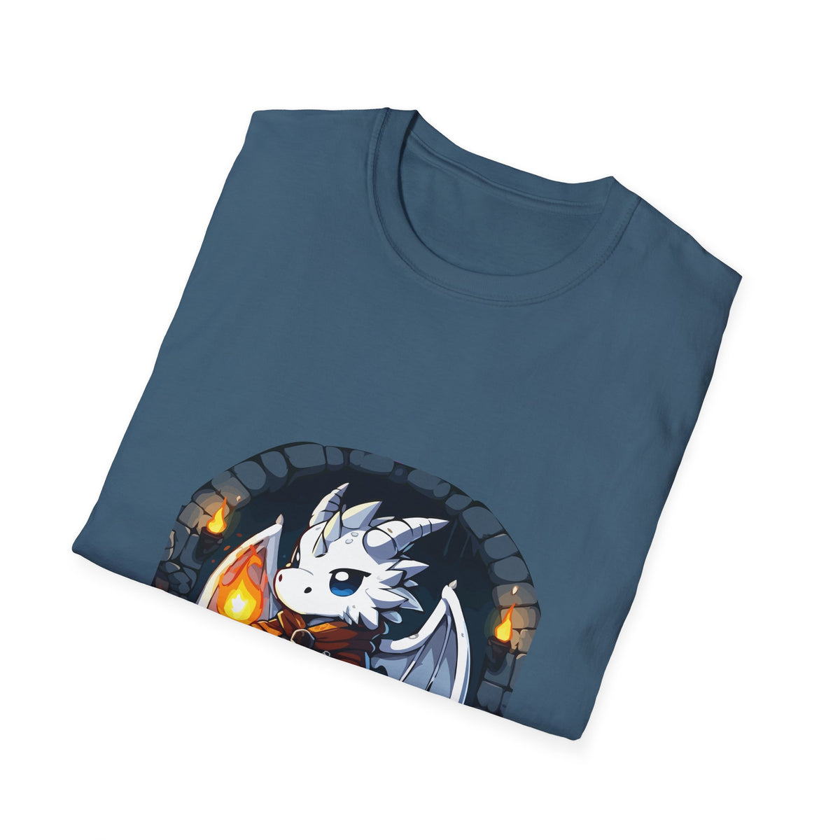 Fantasy Dragon Wizard Unisex Softstyle T-Shirt - Perfect for Gamers and Fantasy Lovers