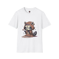 Cute Raccoon Space Wizard Unisex Softstyle T-Shirt - Perfect for Animal and Star Wars Fans