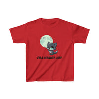 Howling Cute Werewolf Kids Shirt - "I'm a Werewolf, Duh!"