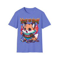 Metal Fox Christmas T-Shirt – 'Wreck the Halls' Holiday Graphic Tee