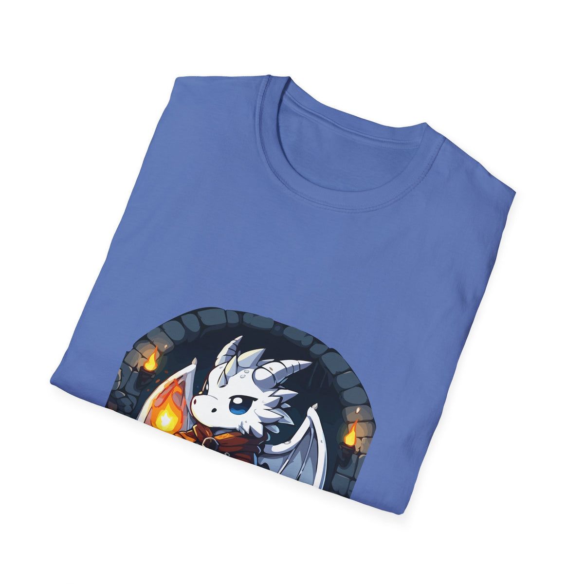 Fantasy Dragon Wizard Unisex Softstyle T-Shirt - Perfect for Gamers and Fantasy Lovers