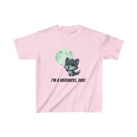 Howling Cute Werewolf Kids Shirt - "I'm a Werewolf, Duh!"