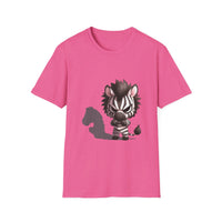 Shadowy Zebra Unisex Softstyle T-Shirt - Fun Graphic Tee for Animal Lovers