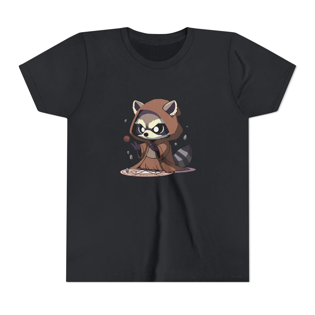 Raccoon Hoodie Youth Short Sleeve Tee - Perfect for Playtime and Parties