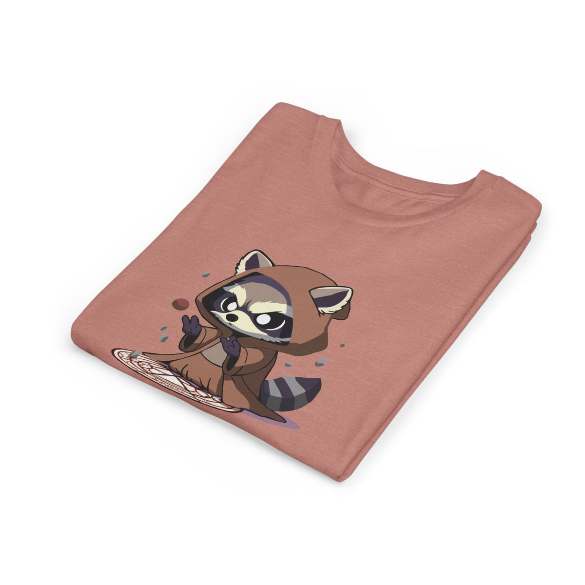 Raccoon Hoodie Youth Short Sleeve Tee - Perfect for Playtime and Parties