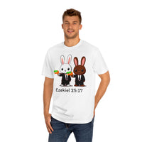Ezekiel 25:17 Bunny Tee, Unisex Graphic Tee, Funny T-Shirt, Cute Animal Shirt, Gift for Friends, Easter Apparel