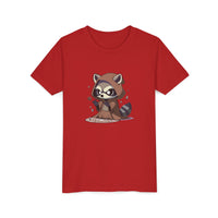 Raccoon Hoodie Youth Short Sleeve Tee - Perfect for Playtime and Parties