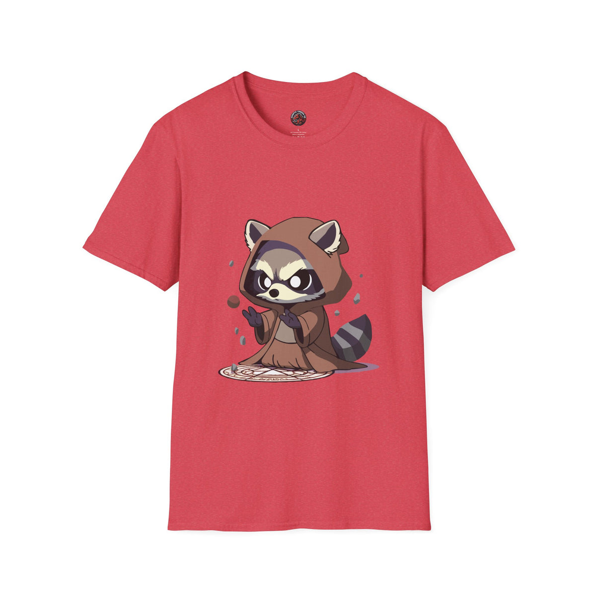 Cute Raccoon Space Wizard Unisex Softstyle T-Shirt - Perfect for Animal and Star Wars Fans