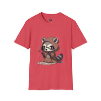 Cute Raccoon Space Wizard Unisex Softstyle T-Shirt - Perfect for Animal and Star Wars Fans