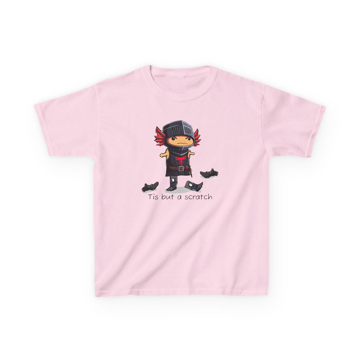 Axolotl Kids Heavy Cotton™ Tee with Quirky Character Design, black knight