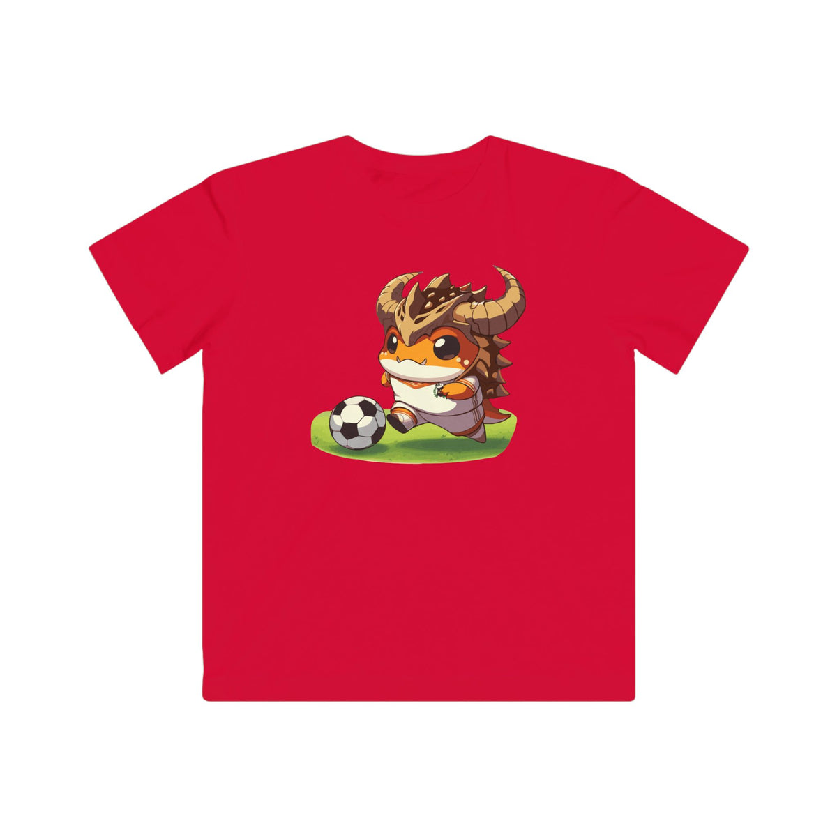 Personalized Kids Soccer T-Shirt with Cute Horned Toad Design