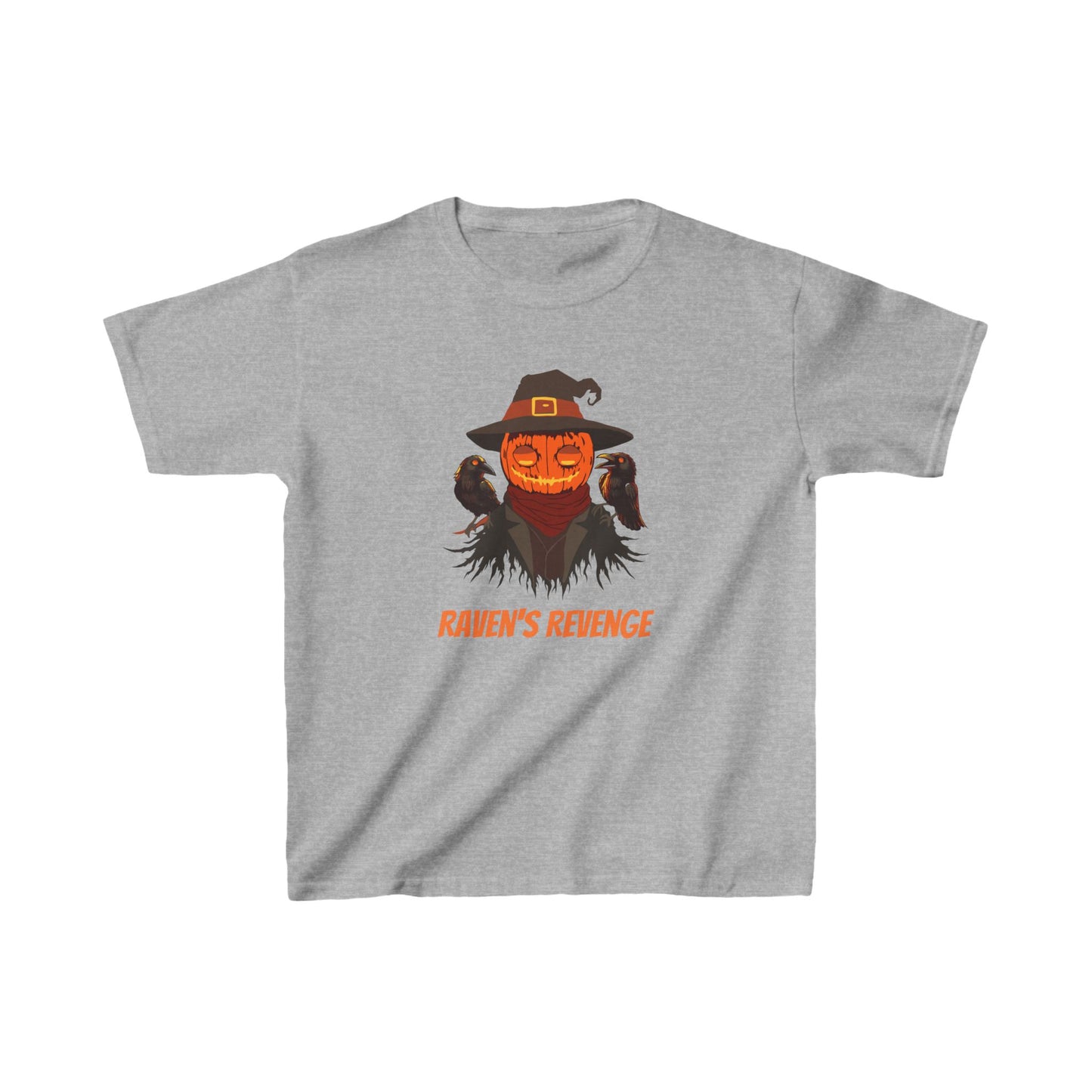 Spooky Cute: Jack-o'-lantern and Crow T-Shirt for Kids